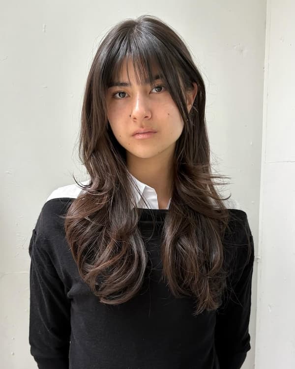 See-Through Bangs with Long Layers