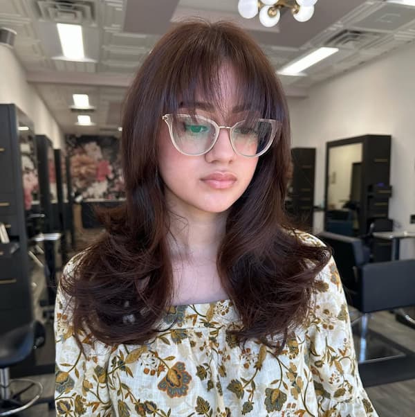 Korean Wispy Bangs with Feathered Layers