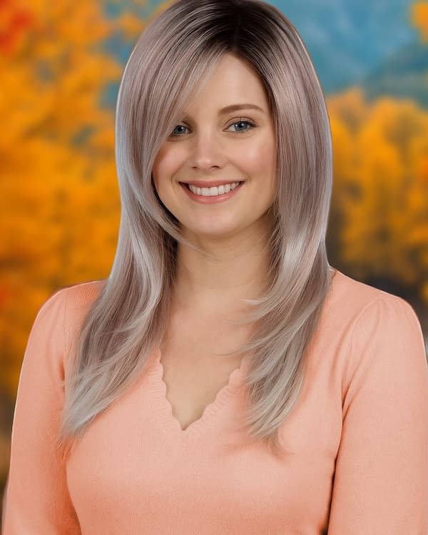 Luxurious Lob with Side Swept Bangs
