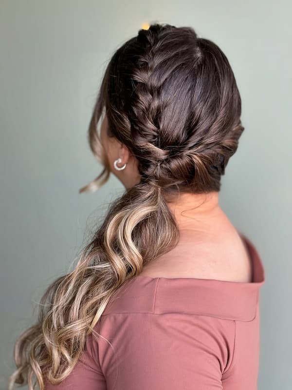Dutch Braid Side Ponytail
