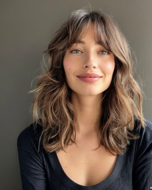 Piecey Bangs with Layered Lob