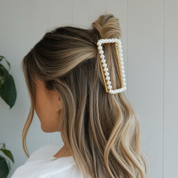 Pearl Clip Half Up Half Down