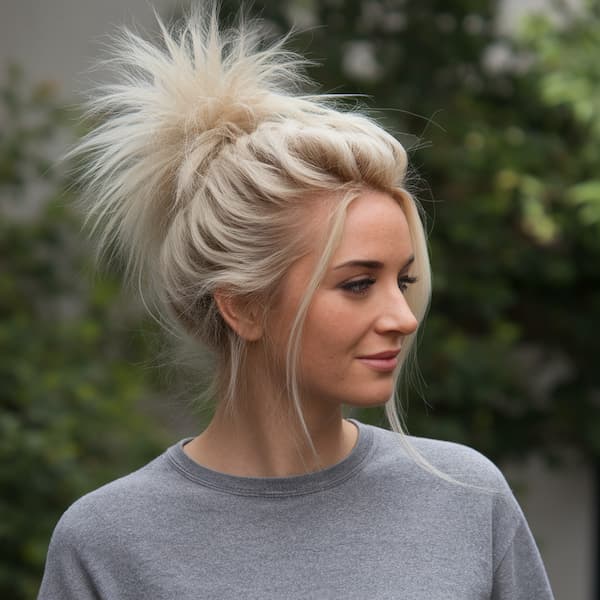 Textured Bun for Women with Thick Hair