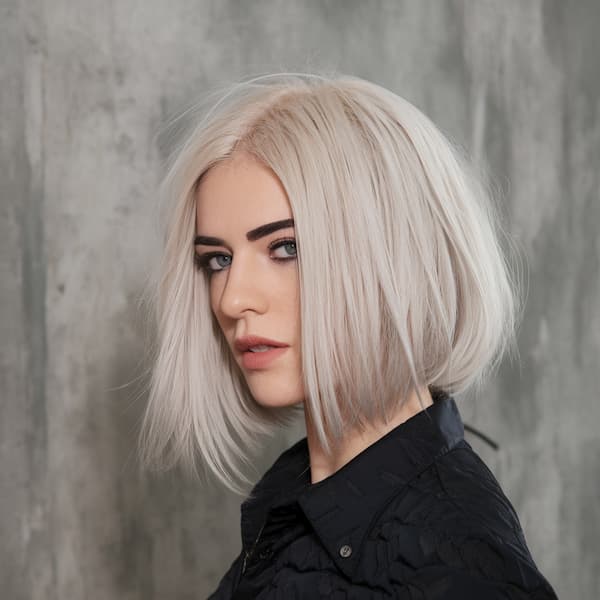 Icy Blonde Inverted Bob