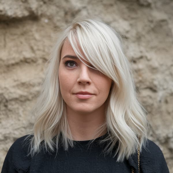 Lob with Side Swept Bangs