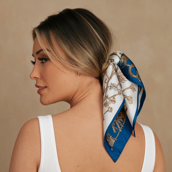 Side Ponytail with Silk Scarf Wrapped Base
