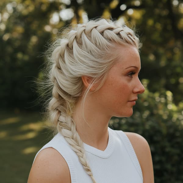 Dutch Braided Side Ponytail