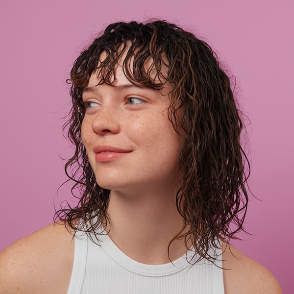 Wet Long Bob with Bang