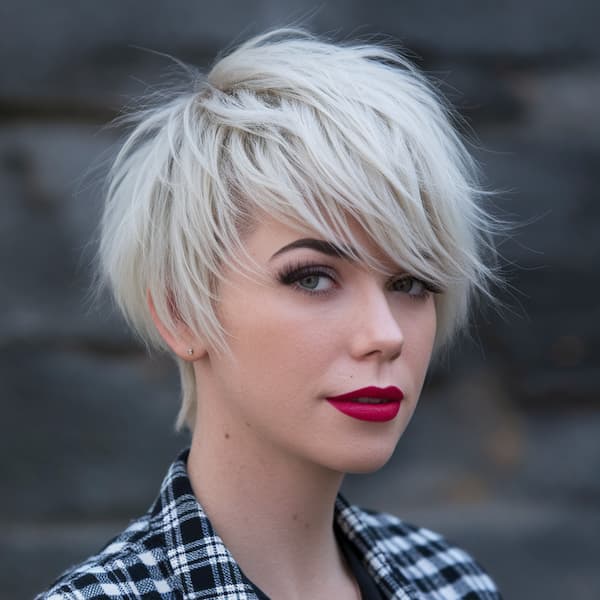 Airy Side-Swept Bangs with Pixie
