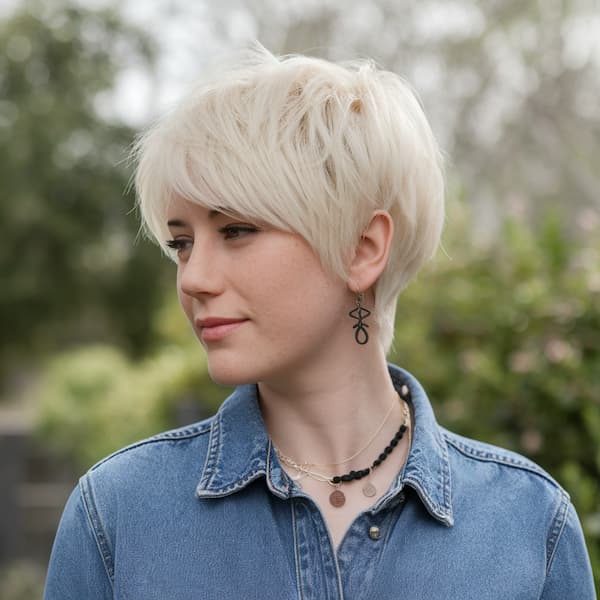Soft Bangs with Layered Pixie
