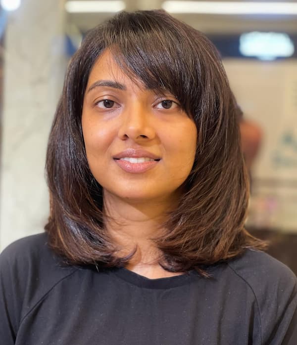 Face Framing Lob with Side Bangs