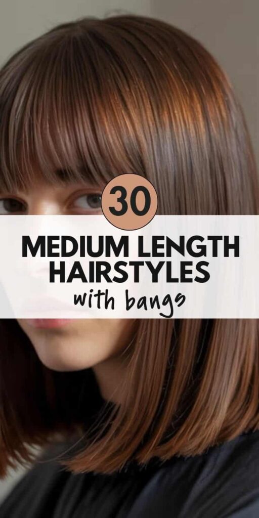 30 Timeless Medium Length Hairstyles with Bangs
